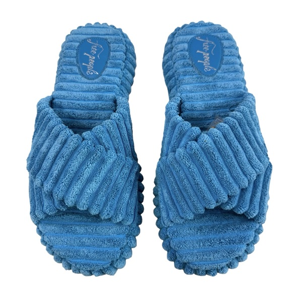 NWOB Free People Two Days in Ibiza Platform Sandals in Cerulean Blue Size 10 - Picture 5 of 16